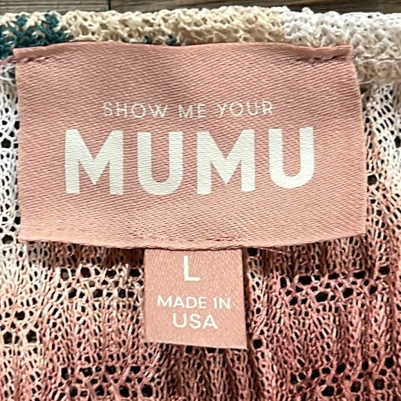 Show Me Your MuMu Top L Catch Waves Daytime Pullover Stripes Bell Sleeves Boho - Picture 10 of 11